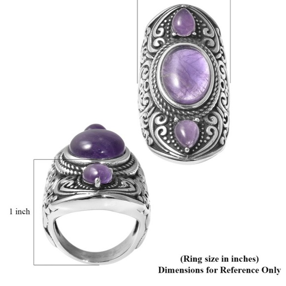 NWOT Amethyst 3 Stone Ring - Picture 5 of 5